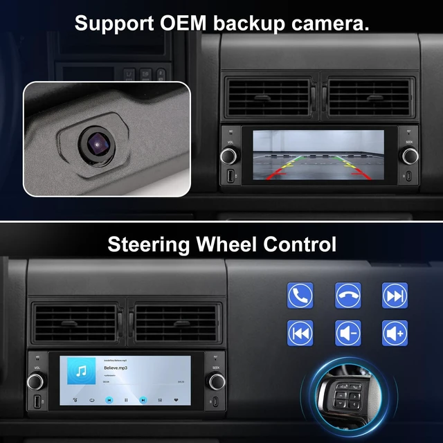 Alt view image 5 of 5 - Car Radio for Chevroler GMC Selected Models 1988-1994,Bluetooth Carplay,FM Radio,Touch Screen Stereo