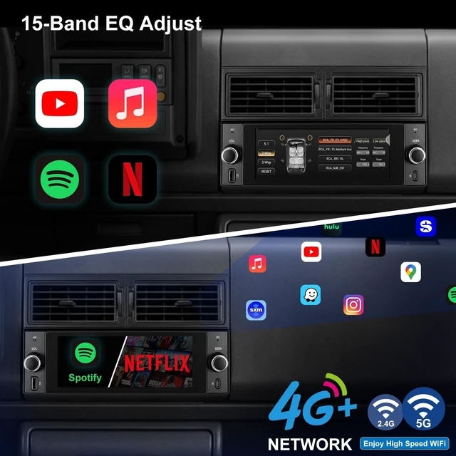 Alt view image 4 of 5 - Car Radio for Chevroler GMC Selected Models 1988-1994,Bluetooth Carplay,FM Radio,Touch Screen Stereo