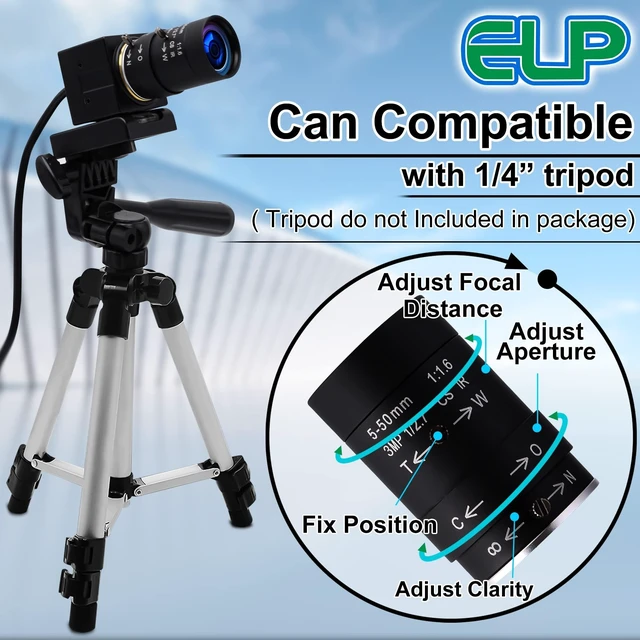 Alt view image 3 of 5 - 8MP USB Camera for Computer, 5-50mm 10X Optical Zoom, Ultra HD 4K Webcam