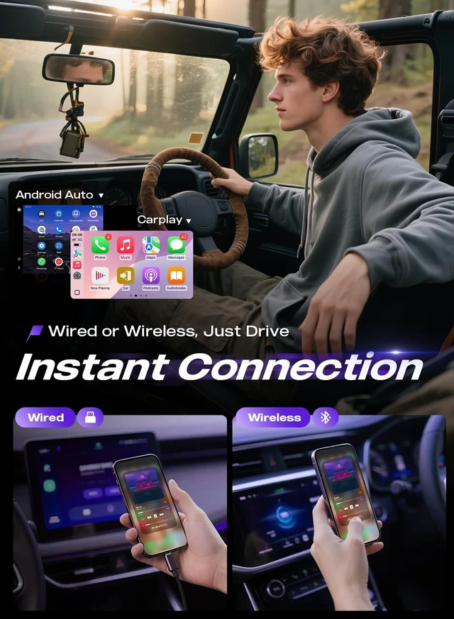 Alt view image 4 of 5 - Firstnav Car Stereo for Jeep Wrangler 2007-2018 & Dodge Ram 1500 2009-2012