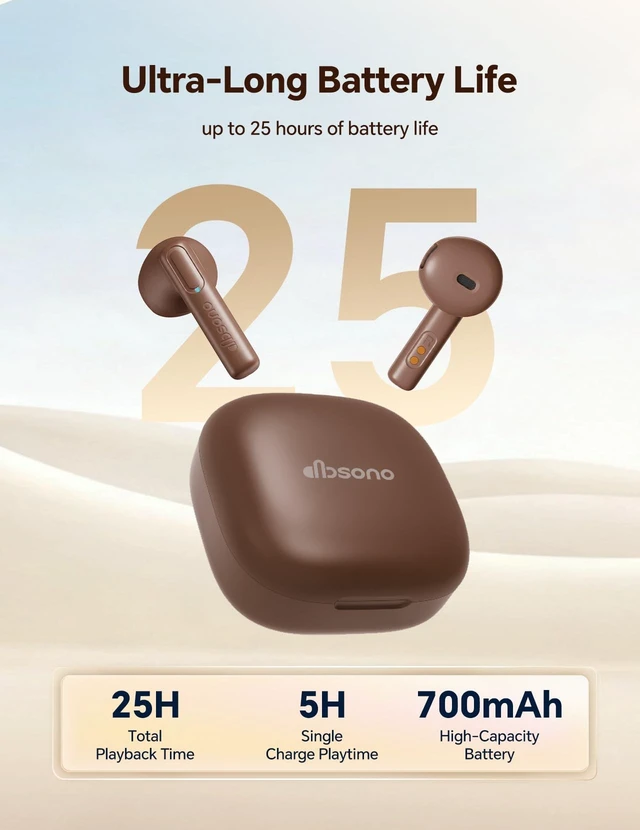 Alt view image 5 of 5 - dbsono True Wireless Earbuds Bluetooth Headphones: Ultra-Lightweight Brown