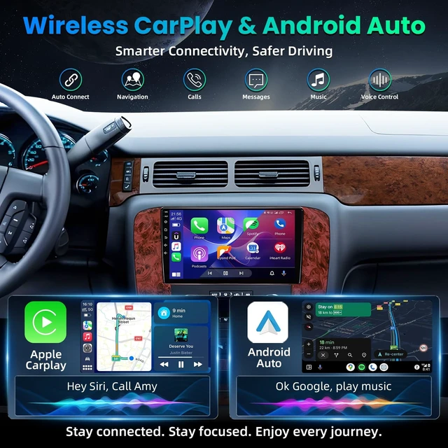 Alt view image 3 of 5 - 8+128GB QLED Radio for 2007-2013 Chevy Silverado Tahoe Suburban GMC Yukon: