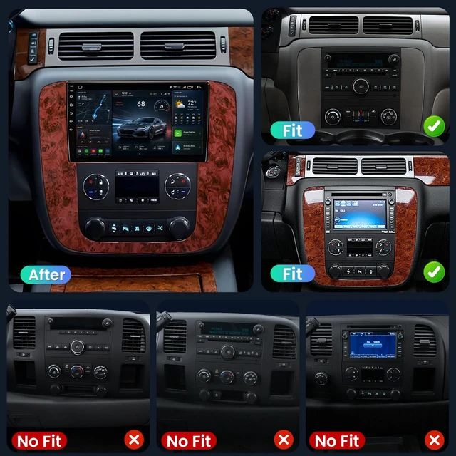 Alt view image 2 of 5 - 8+128GB QLED Radio for 2007-2013 Chevy Silverado Tahoe Suburban GMC Yukon: