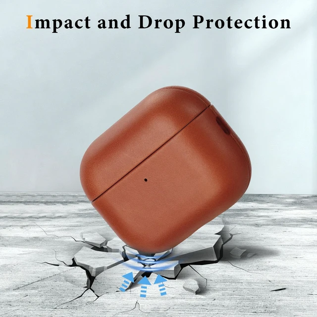 Alt view image 2 of 5 - Anlinser Genuine Leather AirPods Pro 3 Case Compatible with MagSafe