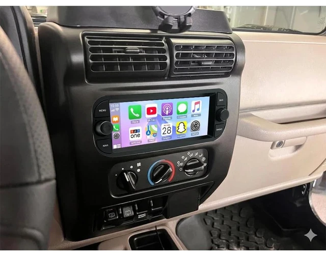 Main image of Android 14 Double Din Radio for Jeep Wrangler TJ 2003-2006 with Wireless Carplay Android Auto, 6.86" Touchscreen Bluetooth Stereo for Wrangler TJ Head Unit WiFi GPS Navigation Mirror Link, 2+32