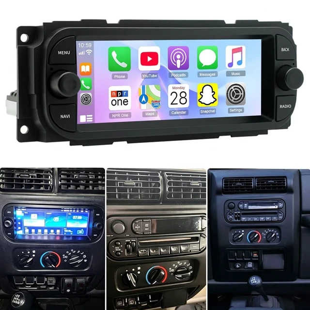 Alt view image 4 of 5 - Android 14 Double Din Radio for Jeep Wrangler TJ 2003-2006 with Wireless Carplay Android Auto, 6.86" Touchscreen Bluetooth Stereo for Wrangler TJ Head Unit WiFi GPS Navigation Mirror Link, 2+32