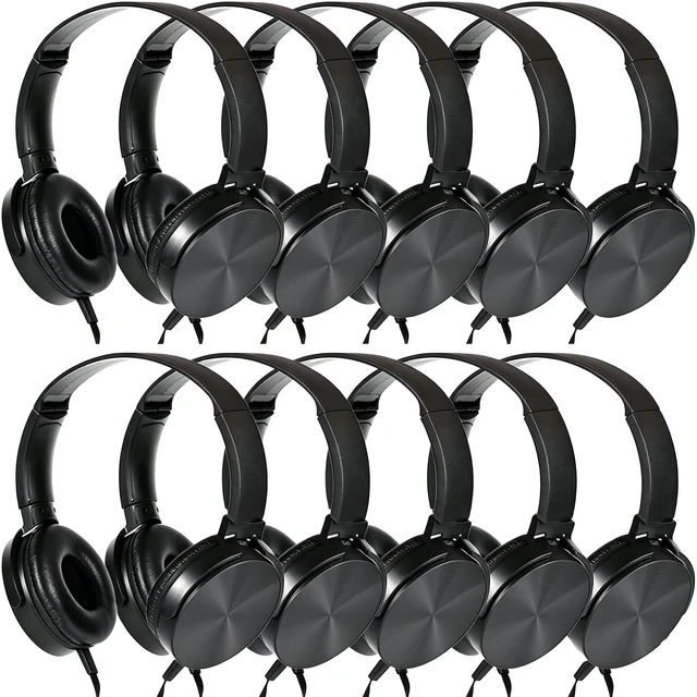 Main image of Yoley Bulk Headphones with Microphone 24 Pack for Classroom,Wholesale Durable Headsets Class Set for School Students Kids and Adult-Black