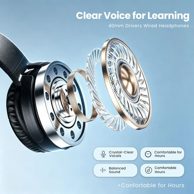 Alt view image 4 of 5 - Yoley Bulk Headphones with Microphone 24 Pack for Classroom,Wholesale Durable Headsets Class Set for School Students Kids and Adult-Black