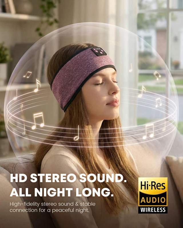 Alt view image 3 of 5 - Fulext Sleep Headphones Bluetooth 5.4 Headband, Sleeping Headphones with Built-in HD Stereo Speaker for Side Sleepers, 14 Hour Battery Wireless Headband Headphones for Sports, Meditation