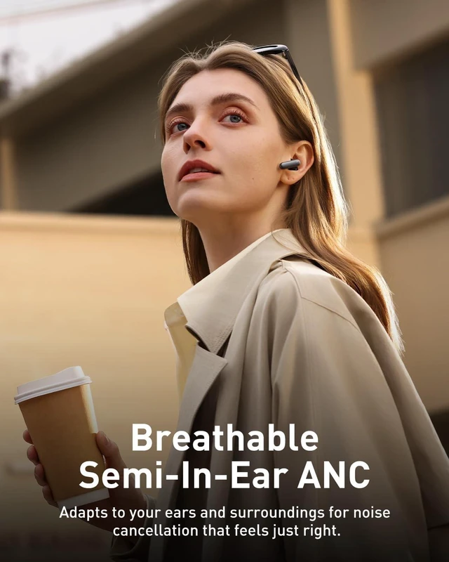 Alt view image 3 of 5 - Baseus MS1 Noise Cancelling Earbuds, Semi in-Ear Headphones