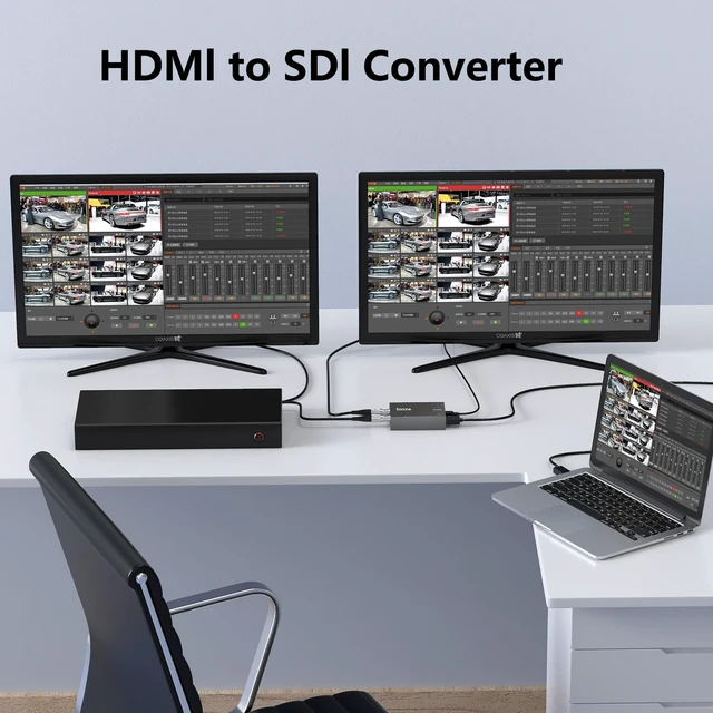 Alt view image 2 of 5 - HDMI to SDI Converter, HDMI to 3G-SDI/HD-SDI Video Audio Converter 2.970 Gbit/s Audio Embedder Simultaneously Dual SDI Output Adapter Support 1080P for Camera Home Theater