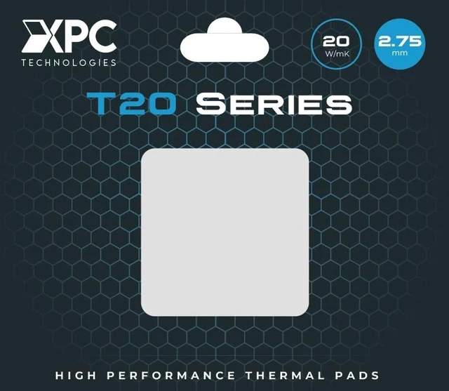 Main image of XPC High Performance 20W/mK Thermal Pad T20 Series, 100 x 100mm, White, 0.5mm to 3.5mm Thickness, Non-Conductive for GPU, Electronics, Computer Parts (2.75mm)