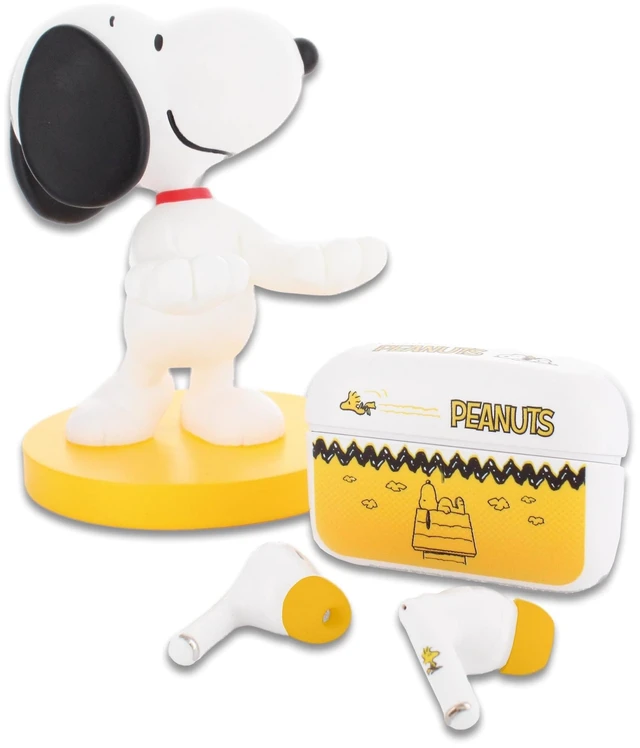 Main image of Buds Pro Peanuts Snoopy Wireless Bluetooth EarBuds & Phone Holder - In Ear Headphones with Microphone, 28+ Hours Playtime, Active Noise Cancelling Wireless Earbuds with IPX4 Rating & Cha