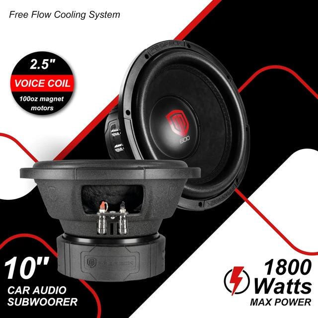 Alt view image 2 of 5 - PRORECK Audio 610 10", Max Power 1800W Max Power Loud 10inch Car subwoofer Dual Easy Mounting (4, Ohms)