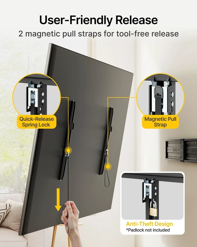 Alt view image 3 of 5 - monTEK Heavy Duty Fixed TV Wall Mount Bracket for 60-120" TVs, Max 330lbs