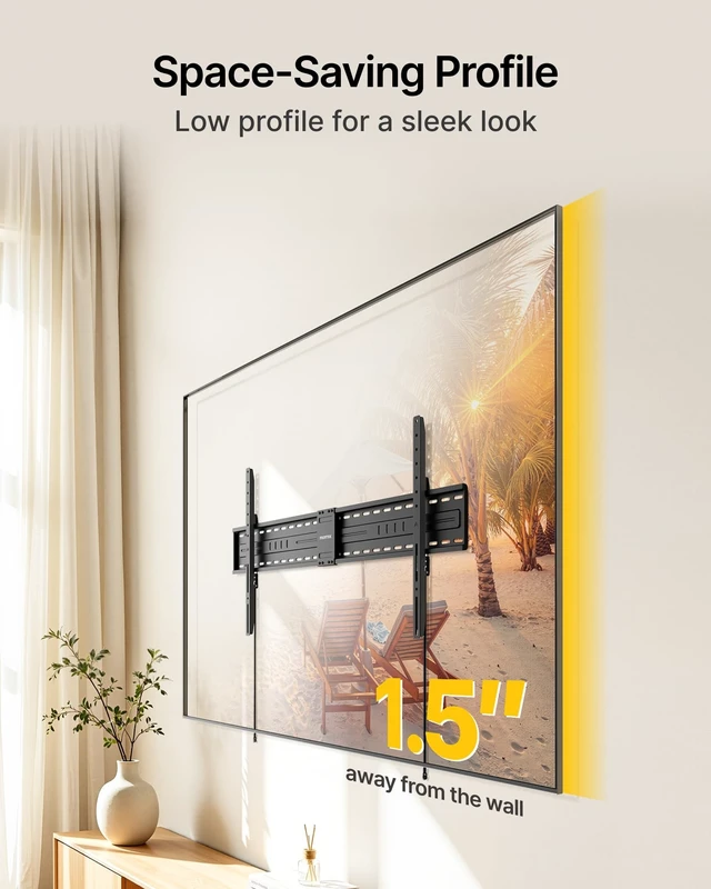 Alt view image 4 of 5 - monTEK Heavy Duty Fixed TV Wall Mount Bracket for 60-120" TVs, Max 330lbs