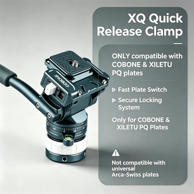 Alt view image 3 of 5 - XILETU COBONE Fluid Tripod Head, Detachable Leveling Bowl, 5kg Load for Travel Vlog & Photography