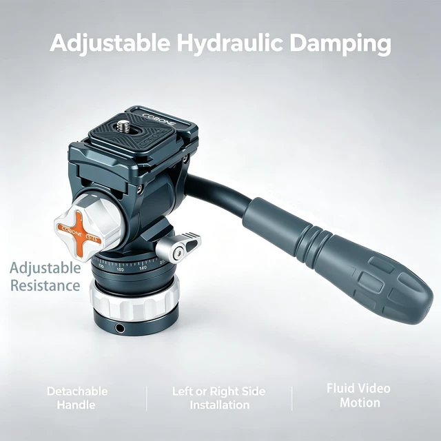 Alt view image 4 of 5 - XILETU COBONE Fluid Tripod Head, Detachable Leveling Bowl, 5kg Load for Travel Vlog & Photography