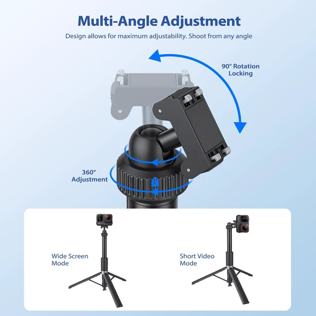 Alt view image 5 of 5 - Walking Way 66"/168CM Auto-Open Selfie Stick Tripod, Invisible Selfie Stick for Insta360 Ace/Ace Pro/2/X5/X4 Air, 360 Rotatable Pop-Open Camera Stand, Stable Throwpod for Travel/Vlog