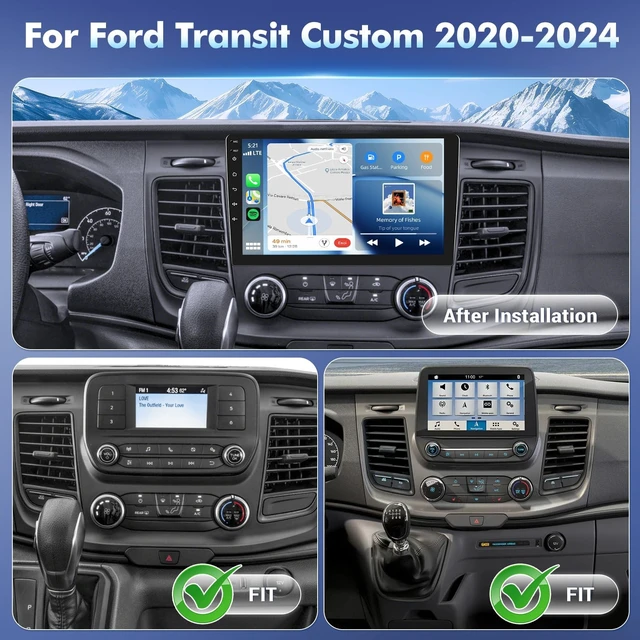 Alt view image 2 of 5 - 4Core+64G Android Car Radio for Ford Transit Custom 2020-2024