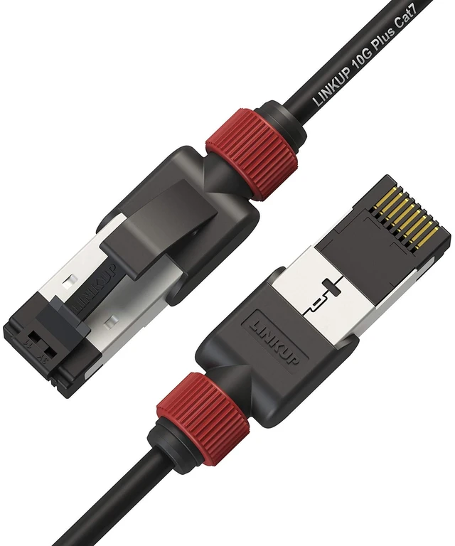 Main image of LINKUP Cat7 Ethernet Cable ^^ S/FTP 30AWG ^^ 1 Ft, 6-Pack, Black
