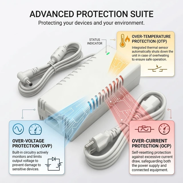 Alt view image 5 of 5 - MZSZYH 54V Power Adapter Compatible with Ubiquiti UniFi USW-Ultra Switches