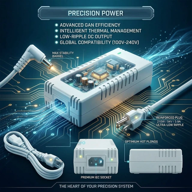 Alt view image 4 of 5 - MZSZYH 54V Power Adapter Compatible with Ubiquiti UniFi USW-Ultra Switches