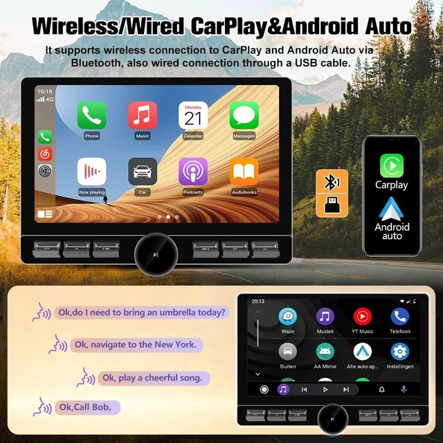 Alt view image 4 of 5 - Pyniro Double Din Car Stereo Radio & 10.6" Detachable Floating Touchscreen