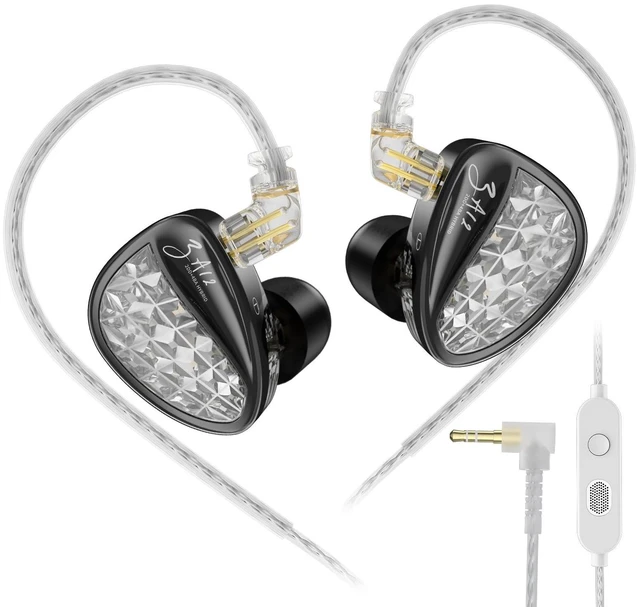 Main image of KZ ZA12 in Ear Monitor Headphones, 2DD+4BA Hybrid Drivers Sound Isolating IEM with Dual Microphone for Musicians, Engineers, DJs, Audiophile and Singers (Mic, Classic)