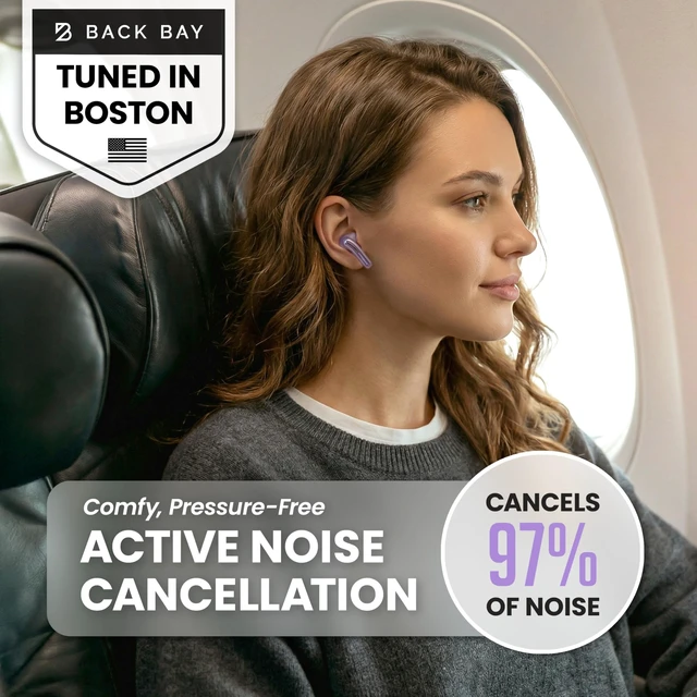 Alt view image 2 of 5 - Back Bay Audio True Wireless Earbuds Noise Cancelling Earbuds, Premium ANC