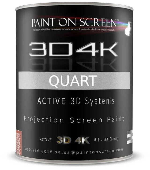 Main image of Projector Screen Paint 3D4K Light Grey Silver with 2.4 Gain -HD 1080P,Active 3D Capable and 4K Ready-Quart
