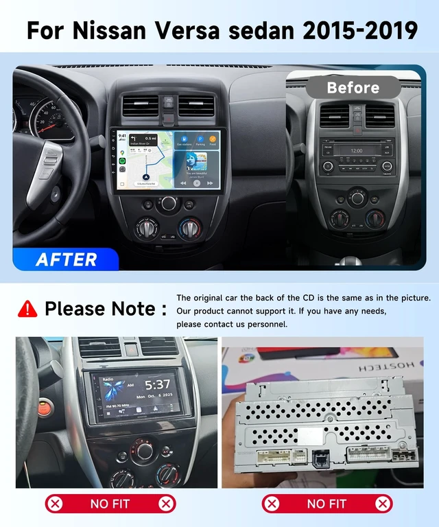 Alt view image 2 of 5 - Rimoody Linux Car Stereo Radio for Nissan Versa Sedan 2015-2019 Carplay