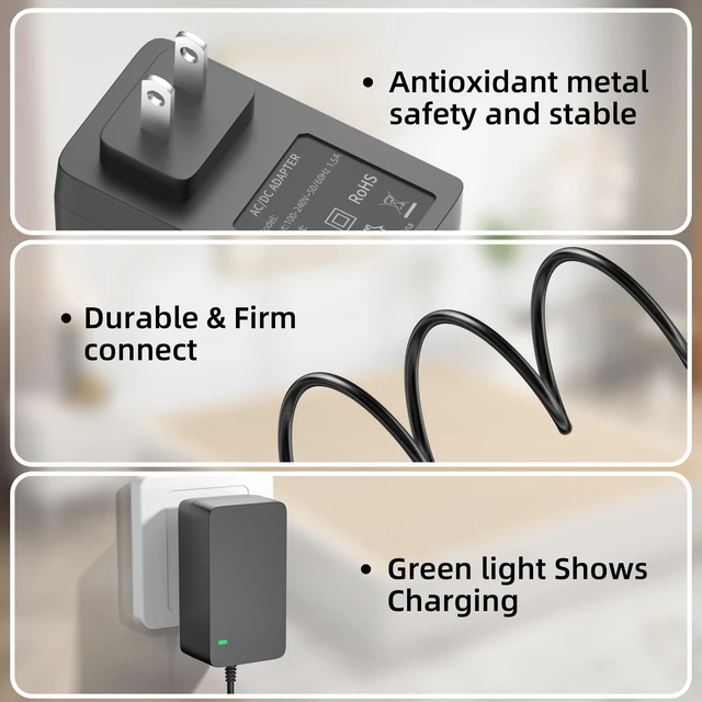 Alt view image 4 of 5 - 12.6V Charger for BUBLUE Pool Cleaner Compatible with BUBLUE BuVortex V5 F10 Pool Surface Skimmer Robot Charger