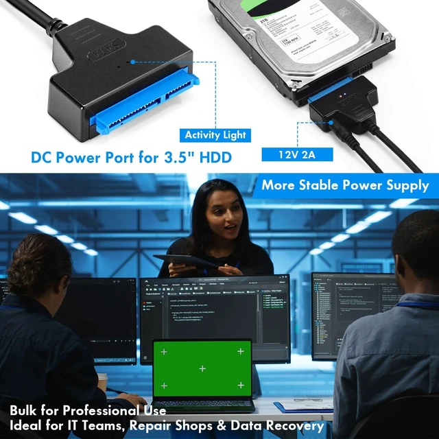 Alt view image 5 of 5 - 20 Pack USB to SATA Adapter Cable USB 3.0 Hard Drive Adapter for SSD HDD