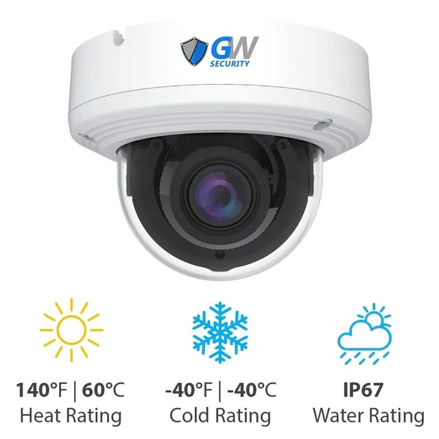 Alt view image 4 of 4 - GW Security 4K 8MP Outdoor/Indoor 2.8-12mm Motorized Zoom Lens PoE IP Microphone Dome Security Camera (GW8571MMIC)