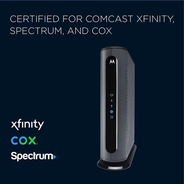 Alt view image 3 of 5 - Motorola MB8600 DOCSIS 3.1 Gigabit Cable Modem - Approved for Comcast Xfinity, Cox, and Charter Spectrum ^^ for Cable Plans Up to 1000 Mbps ^^ 1 Gbps Ethernet Port
