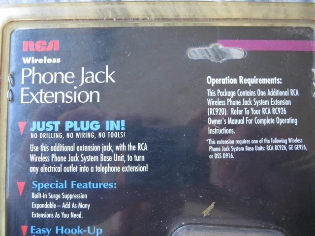 Alt view image 5 of 5 - RCA RC920 Wireless Phone Jack Extension