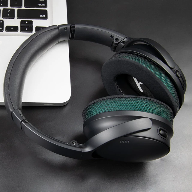 Alt view image 2 of 5 - SOULWIT Cooling Gel Earpads Replacement for Bose QuietComfort 45 (QC45)/QuietComfort SE (QC SE)/Quiet Comfort Wireless Over-Ear Headphones, Ear Pads Cushions with Ice Silk Fabric - Dark Gree