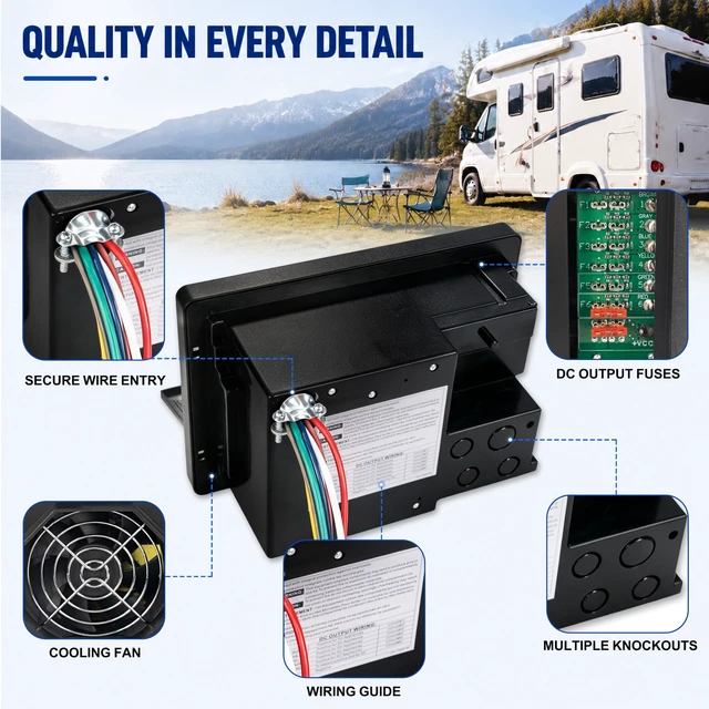 Alt view image 5 of 5 - WF-8735-AD 30 Amp RV Converter Charger with Auto-Detect Charging
