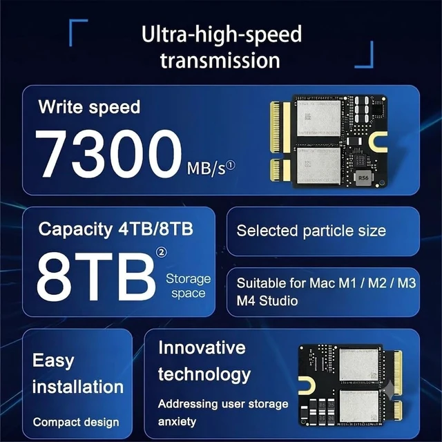 Alt view image 3 of 5 - wusheation 2TB Internal SSD Upgrade for Mac Studio M3, NVMe Solid State Drive Replacement with Installation Tools