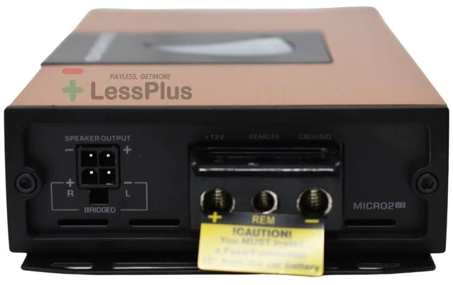 Alt view image 4 of 5 - Diamond Audio MICRO2V2 2-Channel Class D Amplifier, 500W, Full Range, Compact Design, RCA Connectivity
