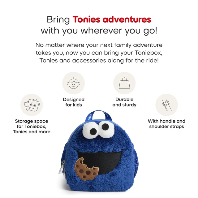 Alt view image 4 of 5 - Tonies Sesame Street Carrying Case - Holds Toniebox 1 or Toniebox 2, Headphones, Charging Cable, and Figurines - Cookie Monster