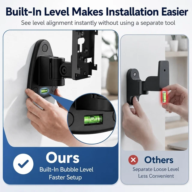 Alt view image 3 of 5 - Dinghosen Upgrade 2 Pack Speaker Mount for Bose Speaker Wall Mount Brackets, for Bose WB-50, WB-50 Series II, CineMate 520, Lifestyle, Soundtouch Series, Swivel & Tilt, Black