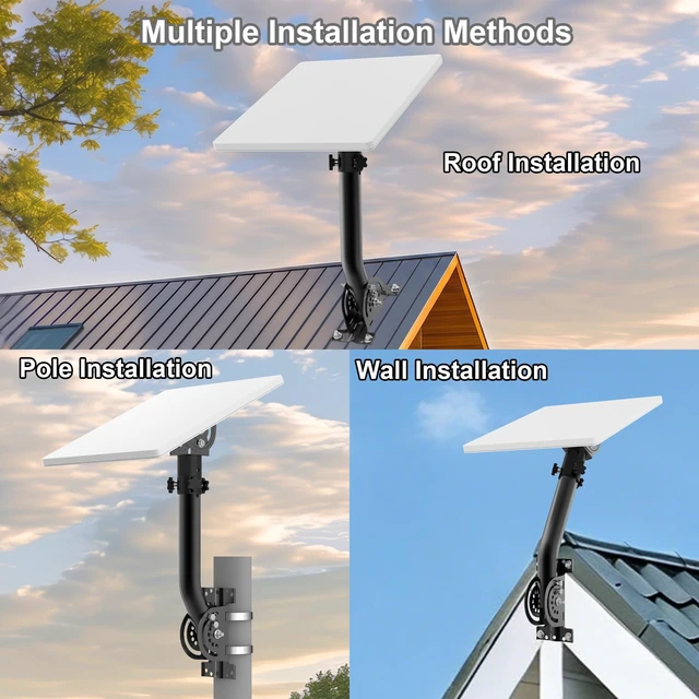 Alt view image 3 of 5 - Wall Mount for Starlink Mini,160Tilt&360Rotation J-Pole Mounting Bracket