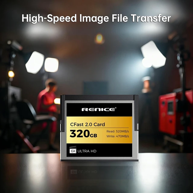 Alt view image 5 of 5 - RENICE 320GB CFast 2.0 Memory Card,Up to 520MB/s Read,RAW 6K HD Video