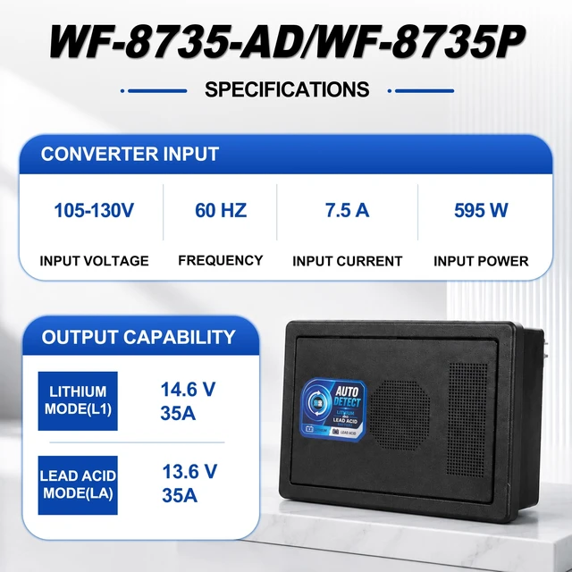 Alt view image 3 of 5 - WF-8735-AD 30 Amp RV Converter Charger with Auto-Detect Charging