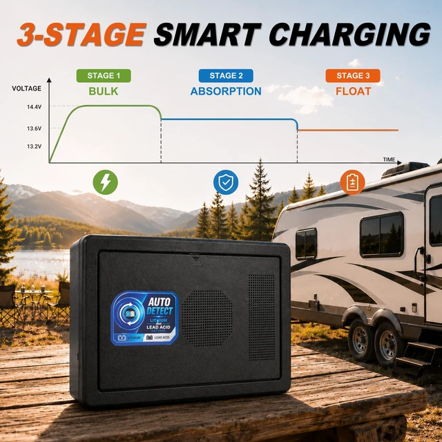 Alt view image 4 of 5 - WF-8735-AD 30 Amp RV Converter Charger with Auto-Detect Charging