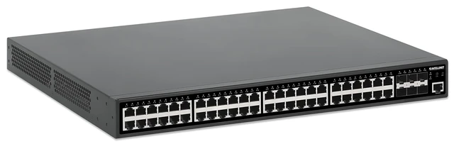 Alt view image 4 of 5 - Intellinet 54-Port Managed PoE+ Switch, 48 Gigabit Ports, 450W, 6 10G SFP+