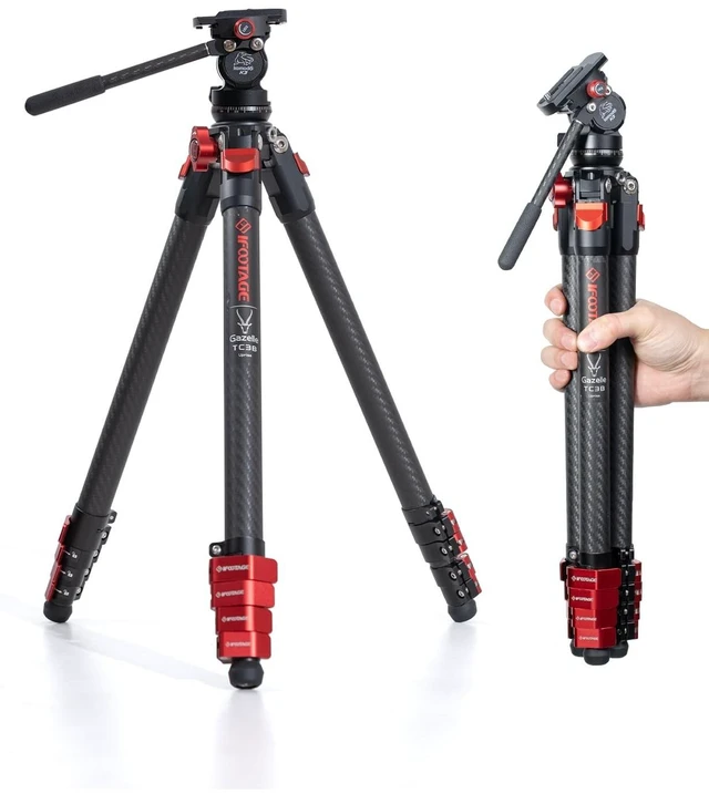 Main image of IFOOTAGE Tripod TC3B with Head K3 Carbon Fiber Video Tripod