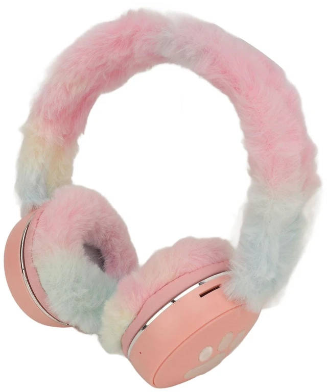 Main image of JTLB Bluetooth Headset Multifunctional Foldable Cartoon Innovative Plush Warm Earmuff Deep Bass Wireless Headphone with Colorful Breathing Light (Pi nk)